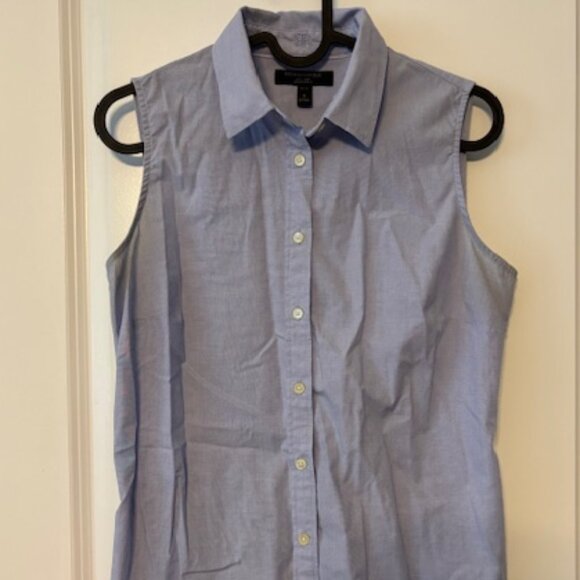 Banana Republic Blue Sleeveless Button-down Shirt (Size 4 Petite) - Picture 1 of 5